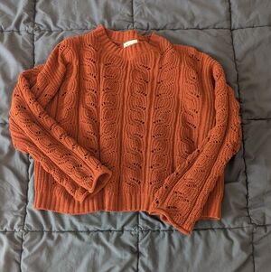 Poof Apparel Rust Colored Knit Sweater